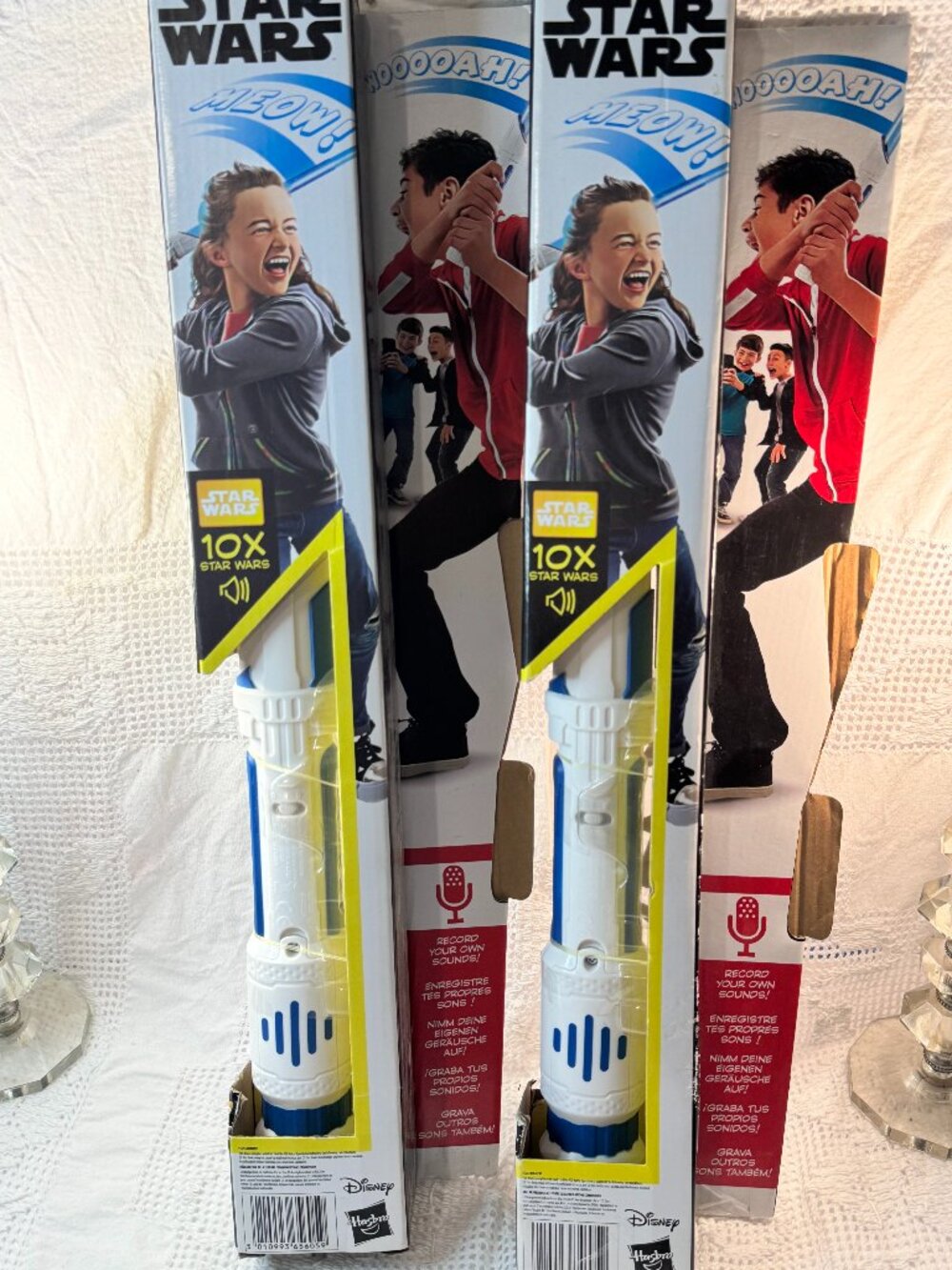 Set of 2 STAR WARS Scream Saber Voice Recording Light Saber New in Box
